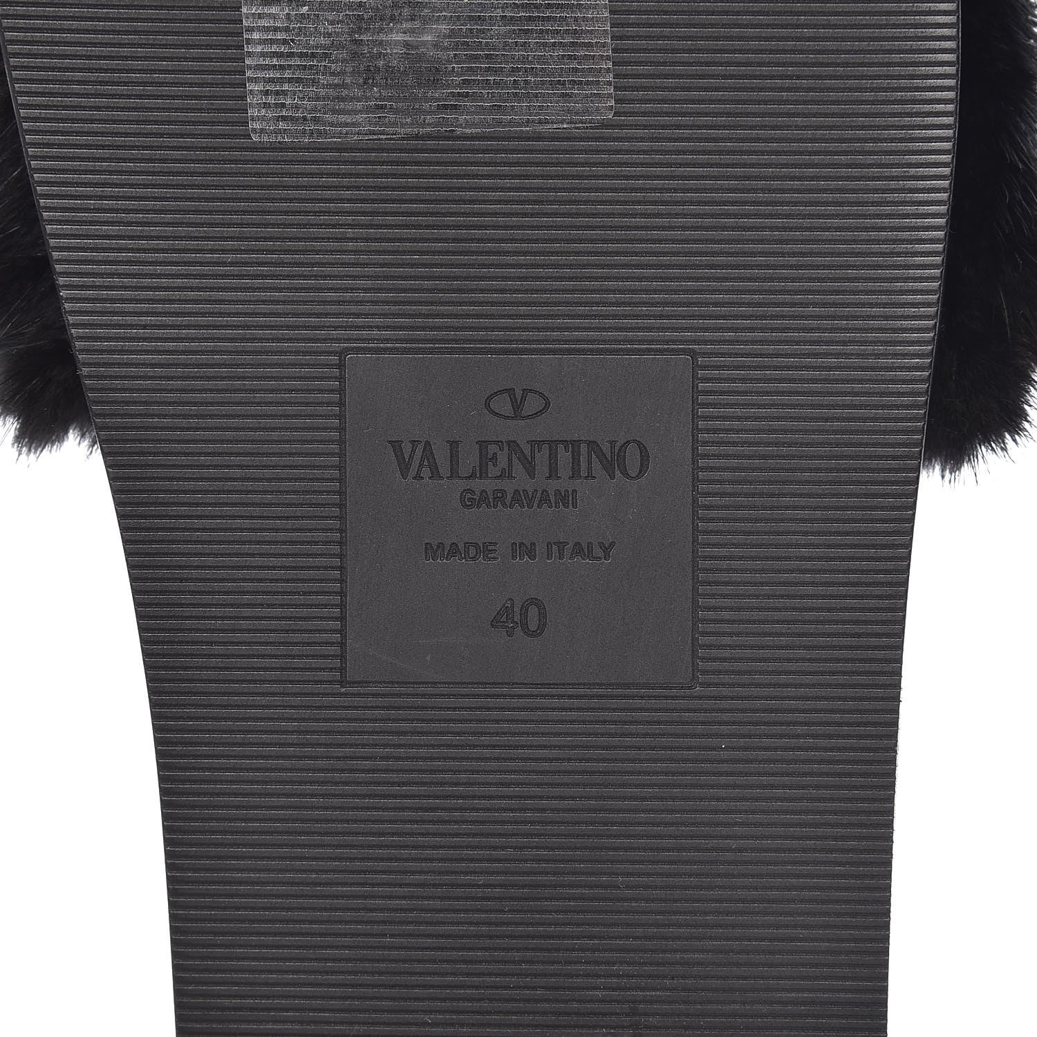 Valentino Garavani Mink Fur Rockstud Slide Sandals 40 Black 8 of 9