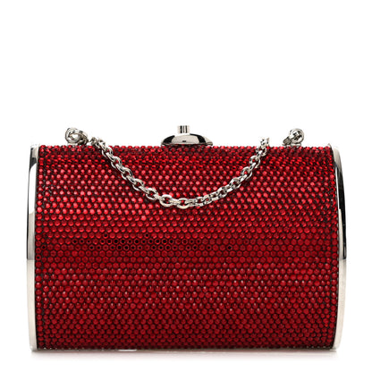 Judith Leiber Swarovski Crystal Minaudiere Clutch Red 1 of 8