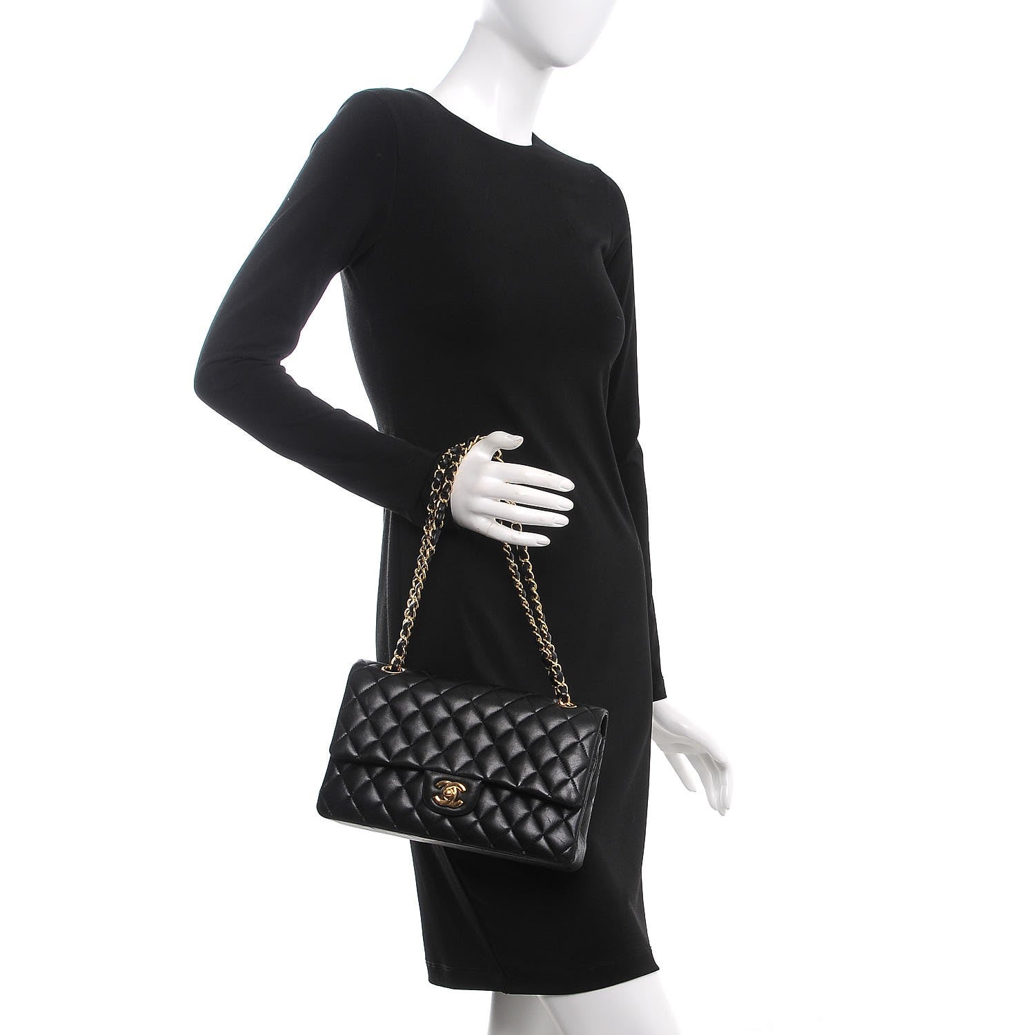 Chanel Lambskin Quilted Medium Double Flap Black 2 of 12