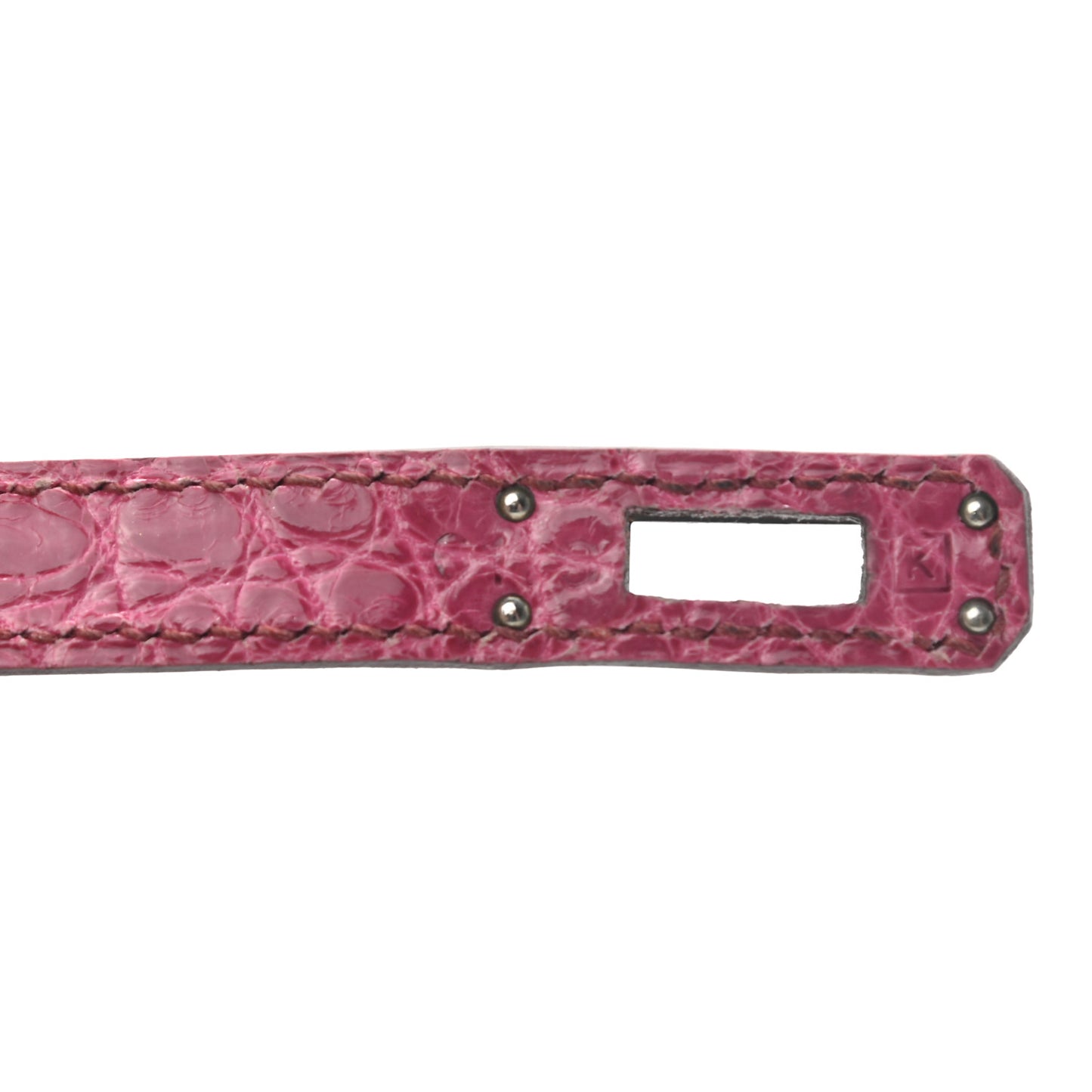 Shiny Alligator Kelly Pochette Fuchsia