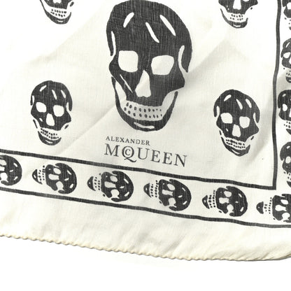 Alexander McQueen Silk Chiffon Skull Scarf Ivory Black 2 of 4