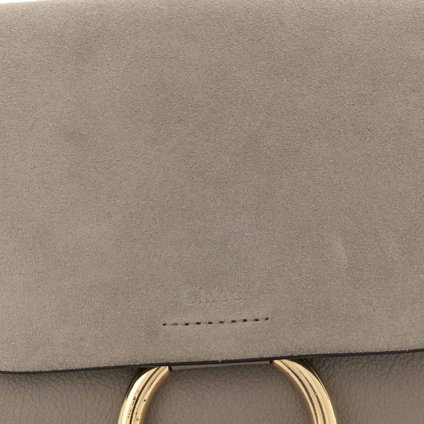 Suede Calfskin Small Faye Backpack Motty Grey