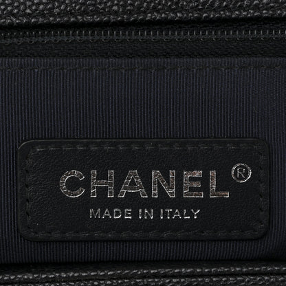 Chanel Caviar Chevron Quilted New Medium Boy Flap Dark Navy Blue 6 of 11