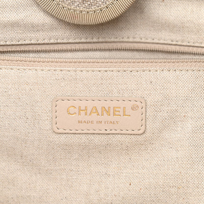 Chanel Mixed Fibers Small Deauville Tote Beige Black 8 of 13
