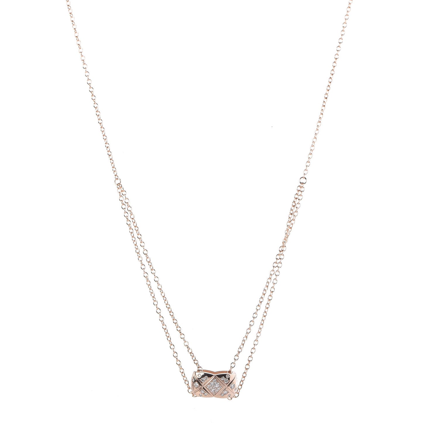 18K Beige Gold Diamond Coco Crush Necklace