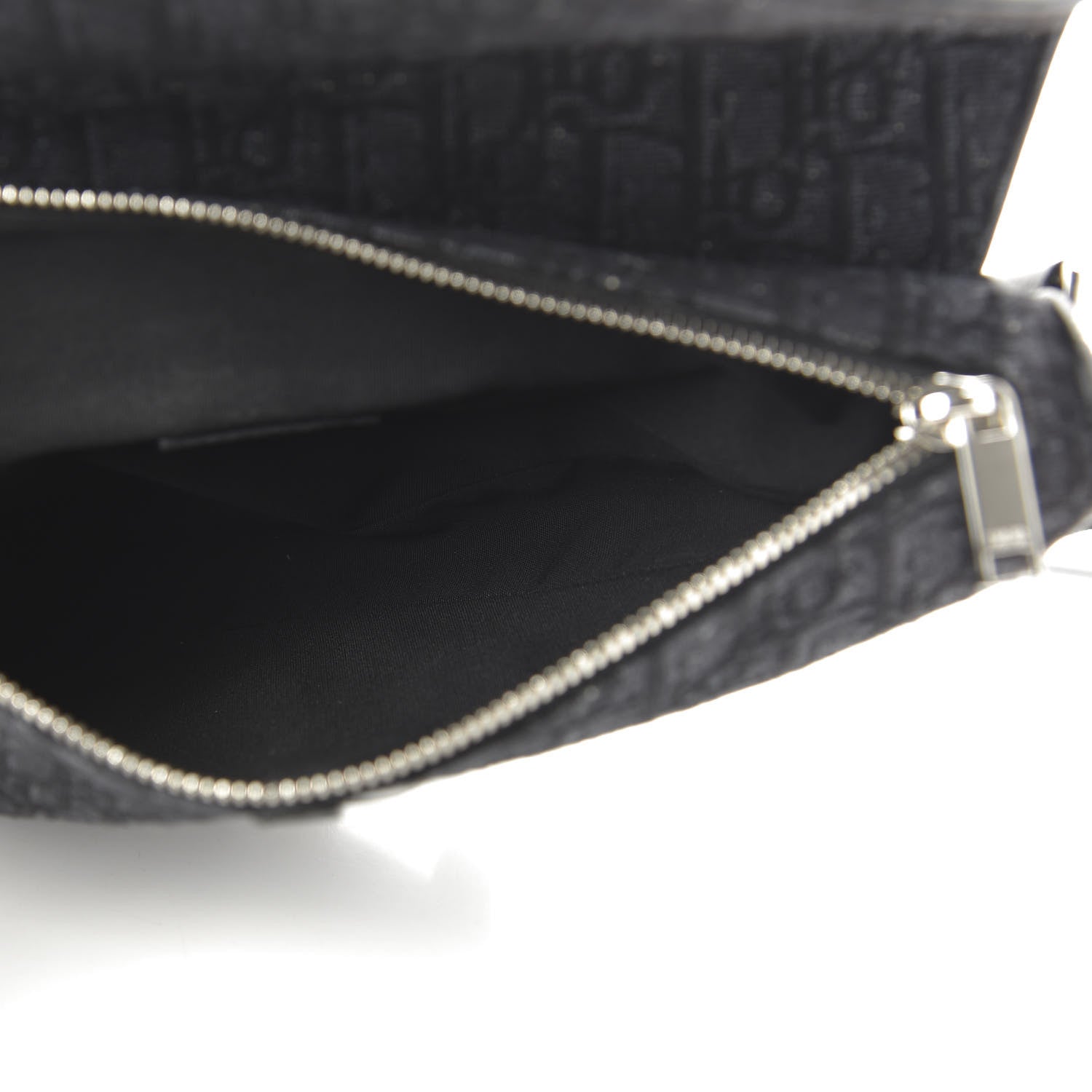 Christian Dior Oblique Mens Saddle Bag Black Blue 4 of 8