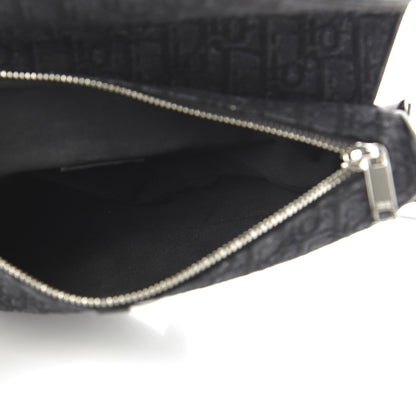Christian Dior Oblique Mens Saddle Bag Black Blue 4 of 8