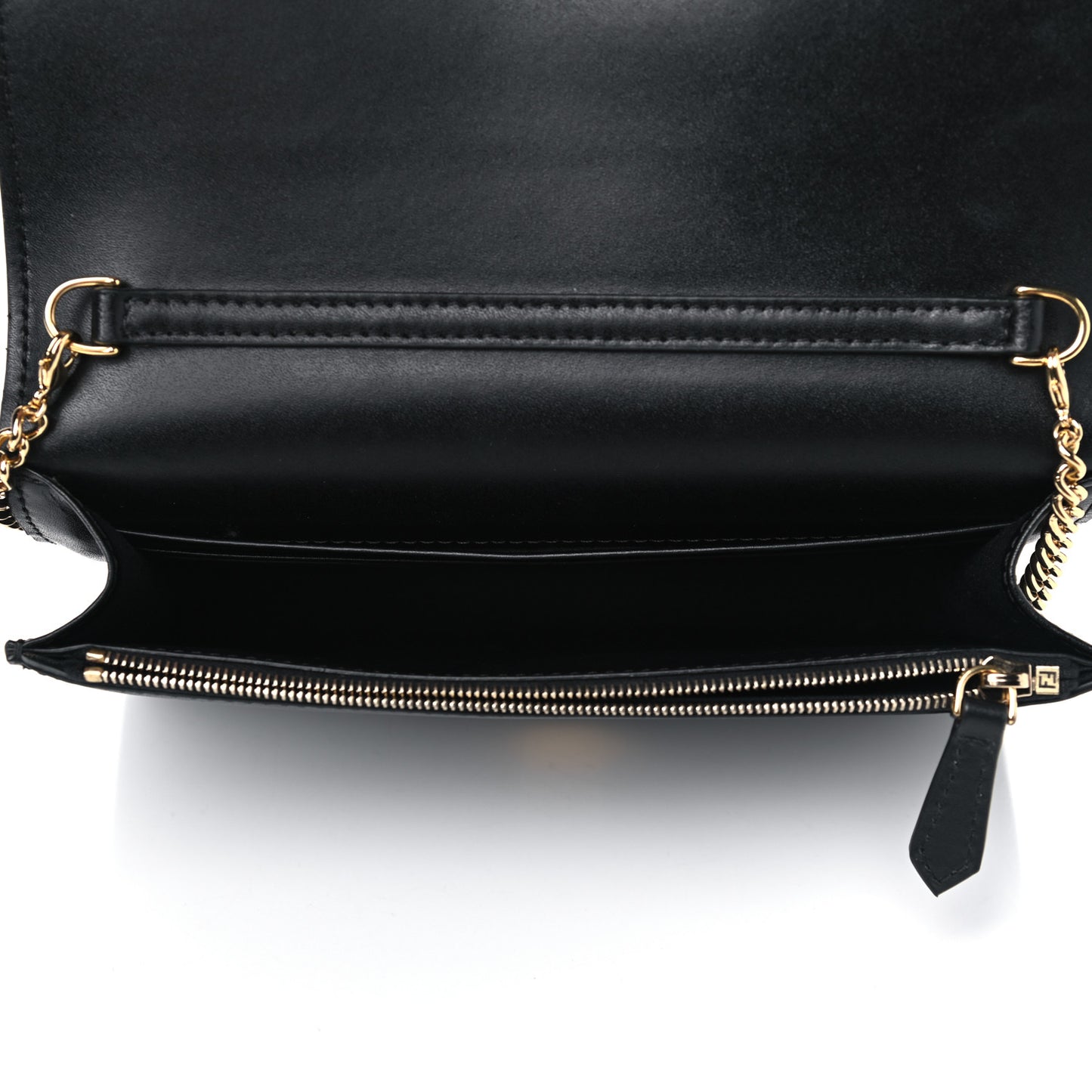Vitello Liberty Lucido F is Fendi Medium Envelope Wallet on Chain Black