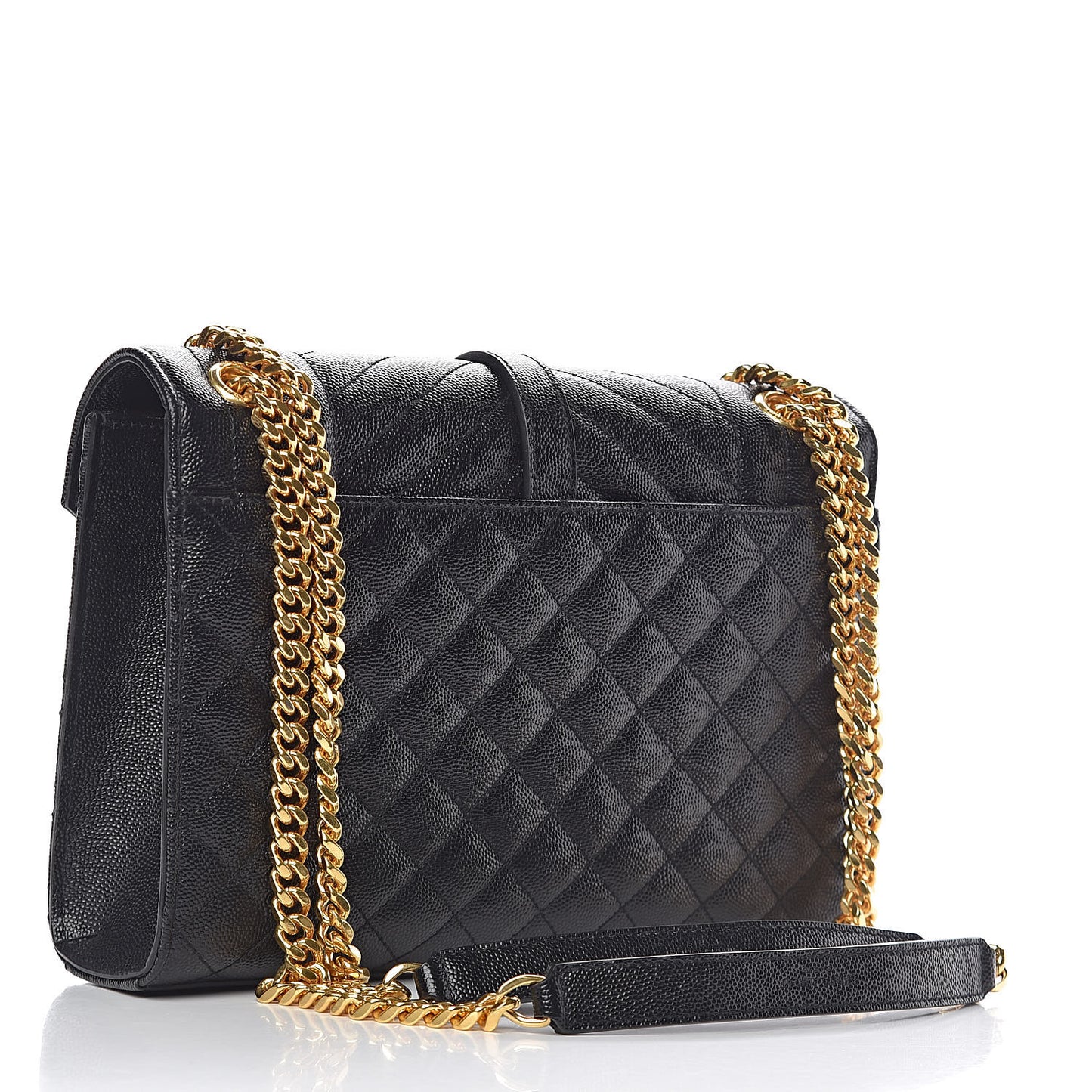 Grain De Poudre Textured Mixed Matelasse Triquilt Medium Monogram Satchel Black
