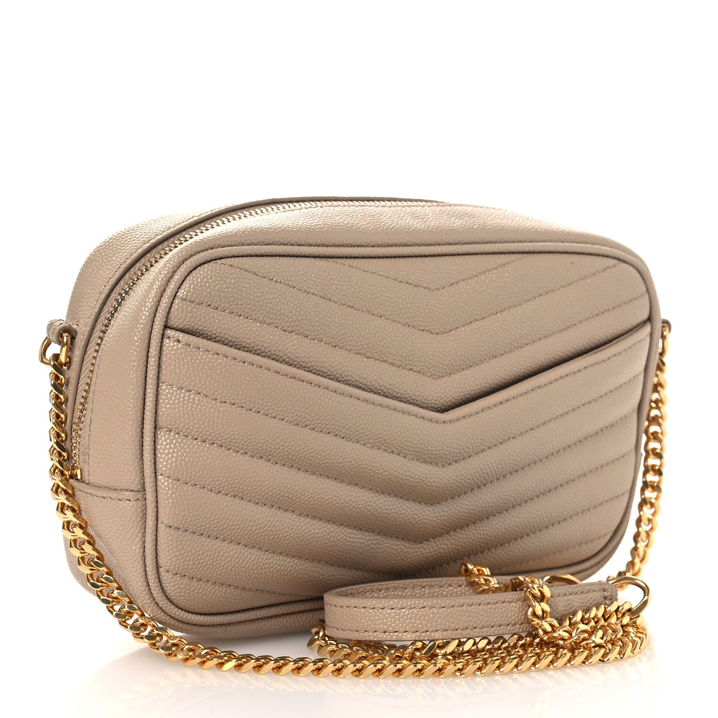 Grain De Poudre Matelasse Monogram Mini Lou Camera Bag Dark Beige
