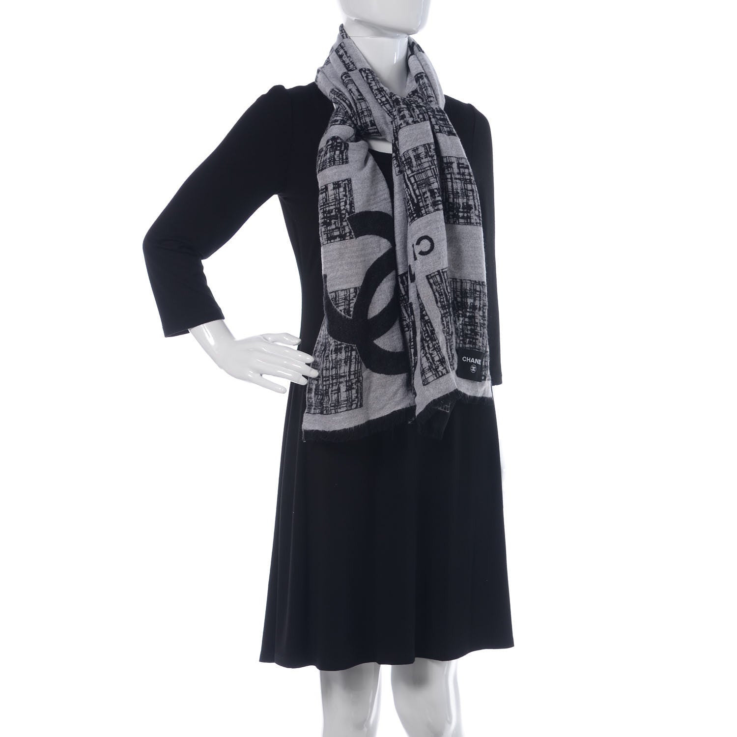 Chanel Cashmere CC Scarf Black 2 of 4