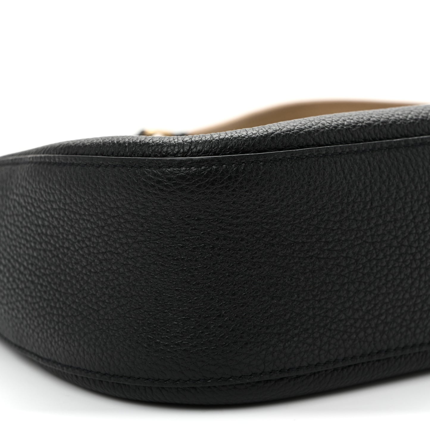 Vitello Daino Soft Large Zippered Messenger Hobo Black