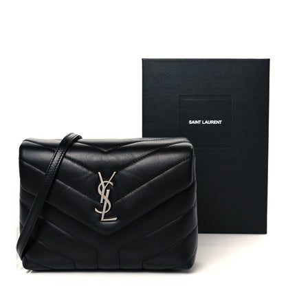 Saint Laurent Calfskin Y Quilted Monogram Toy Loulou Crossbody Bag Black 12 of 12