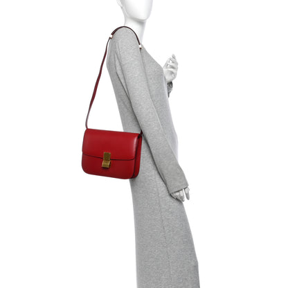 Celine Box Calfskin Medium Classic Box Flap Bag Red 2 of 11