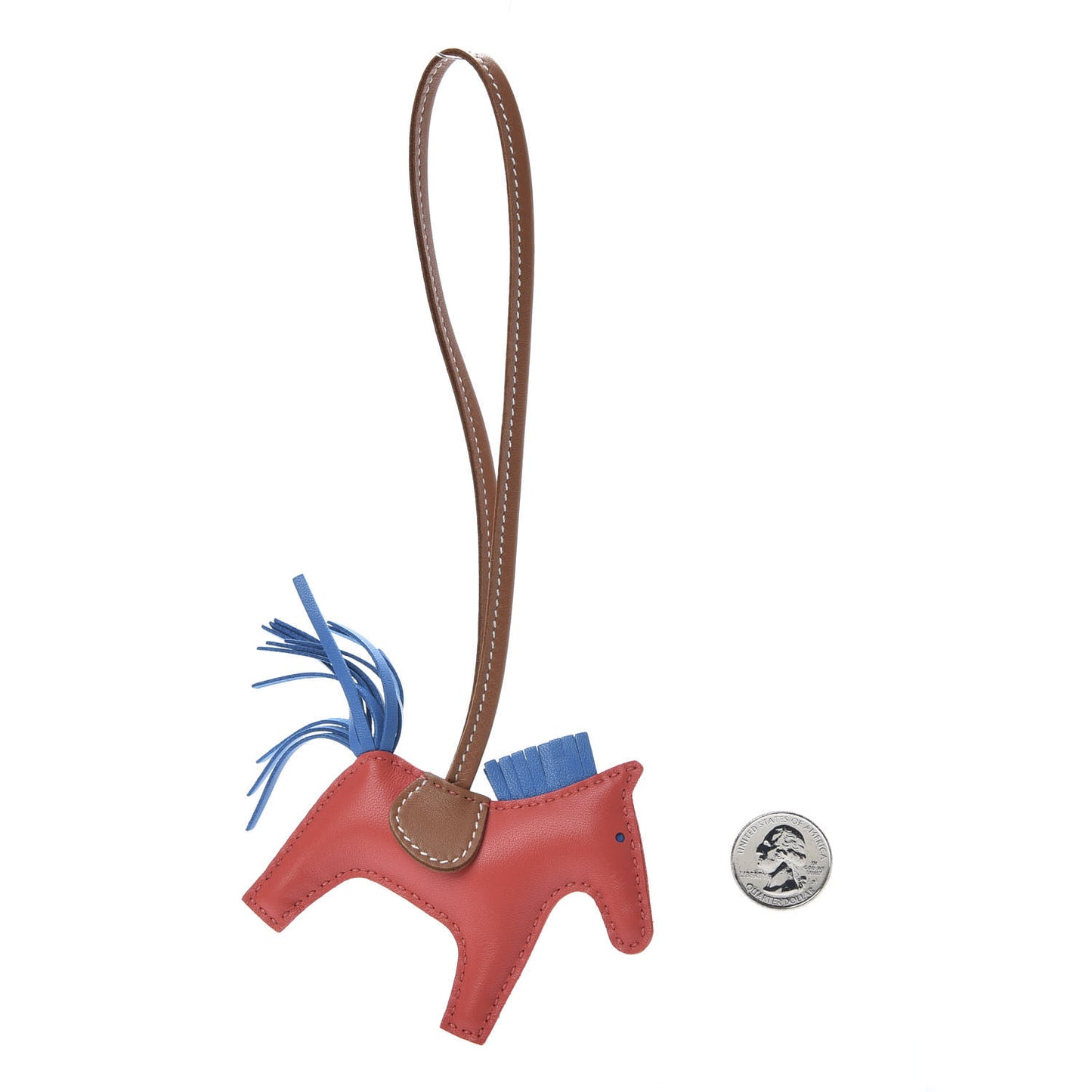 Milo Lambskin Grigri Rodeo Horse Bag Charm PM Rose Texas Bleu Zanzibar Gold