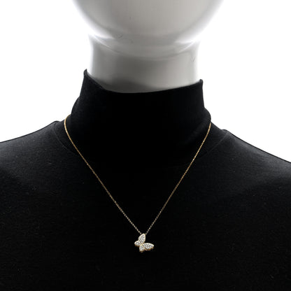 Roberto Coin 18K Yellow Gold Diamond Princess Butterfly Pendant Necklace 2 of 5