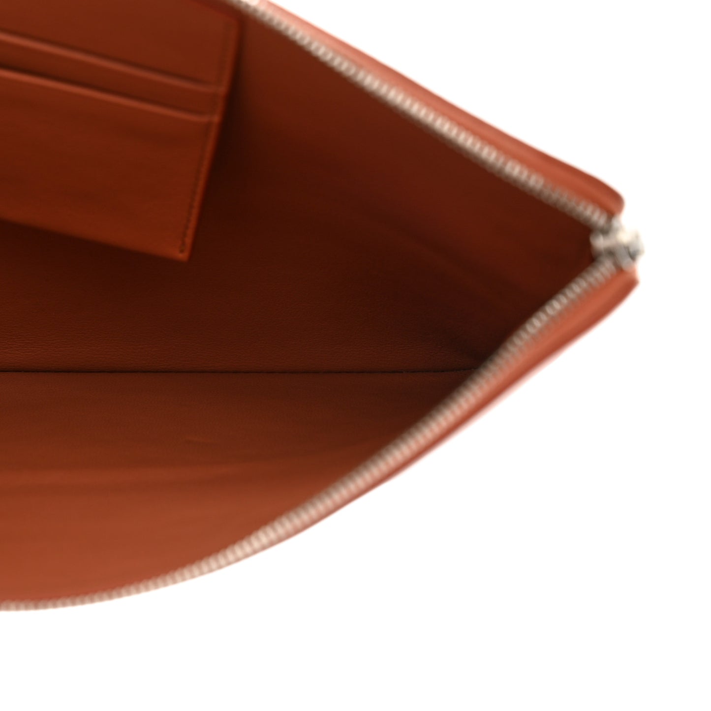 Lambskin Bi-Color Solo Clutch Pouch Terracotta Navy