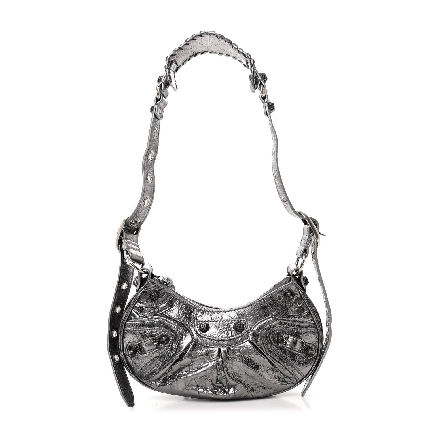 Balenciaga Metallic Agneau Arena Le Cagole Shoulder Bag XS Silver 1 of 12