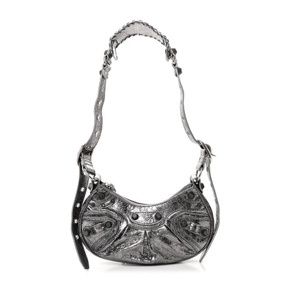 Balenciaga Metallic Agneau Arena Le Cagole Shoulder Bag XS Silver 1 of 12