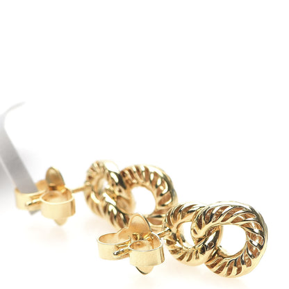 David Yurman 18K Yellow Gold Diamond Extra Small Belmont Curb Link Drop Earrings 3 of 4