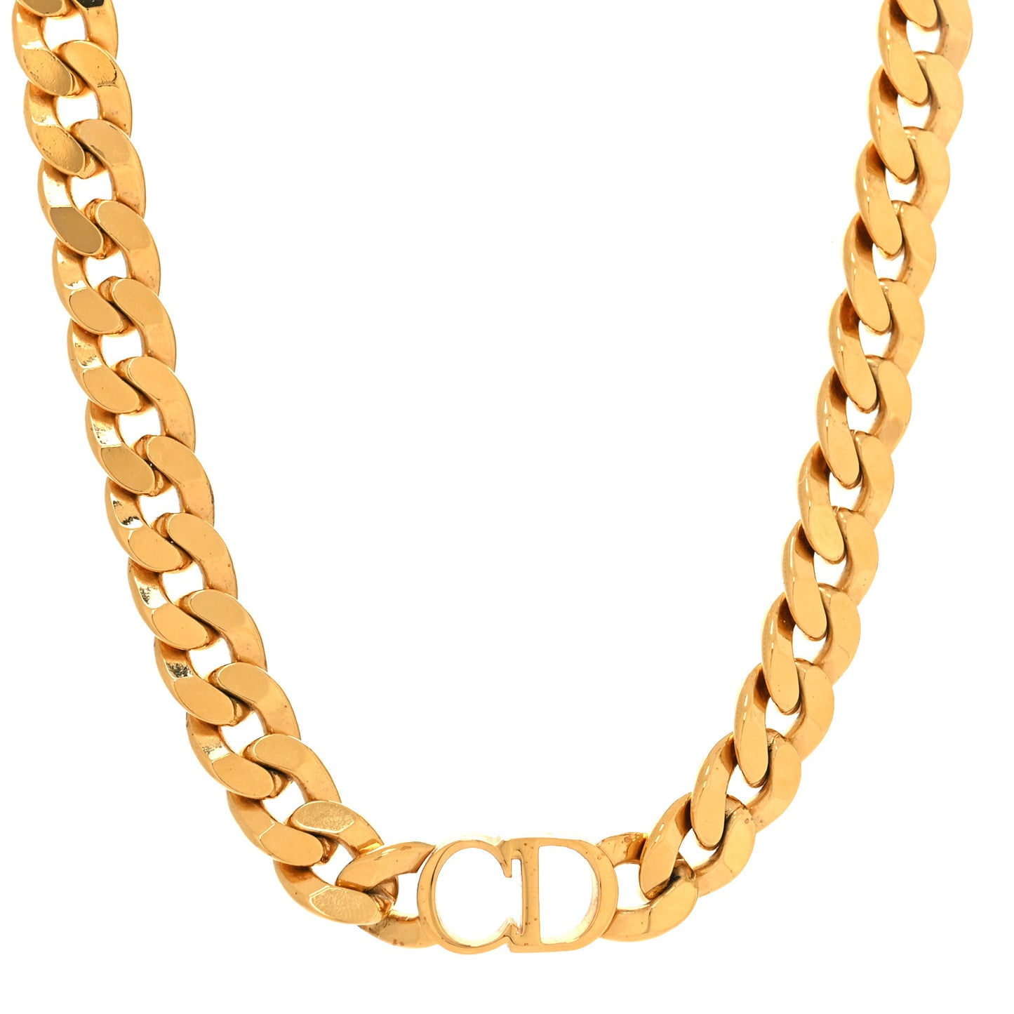 Metal CD Choker Necklace Gold