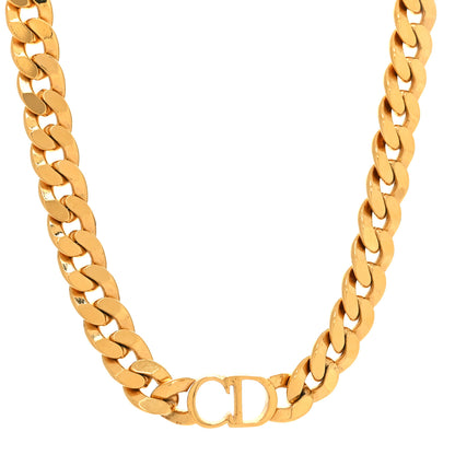 Christian Dior Metal CD Choker Necklace Gold 2 of 5