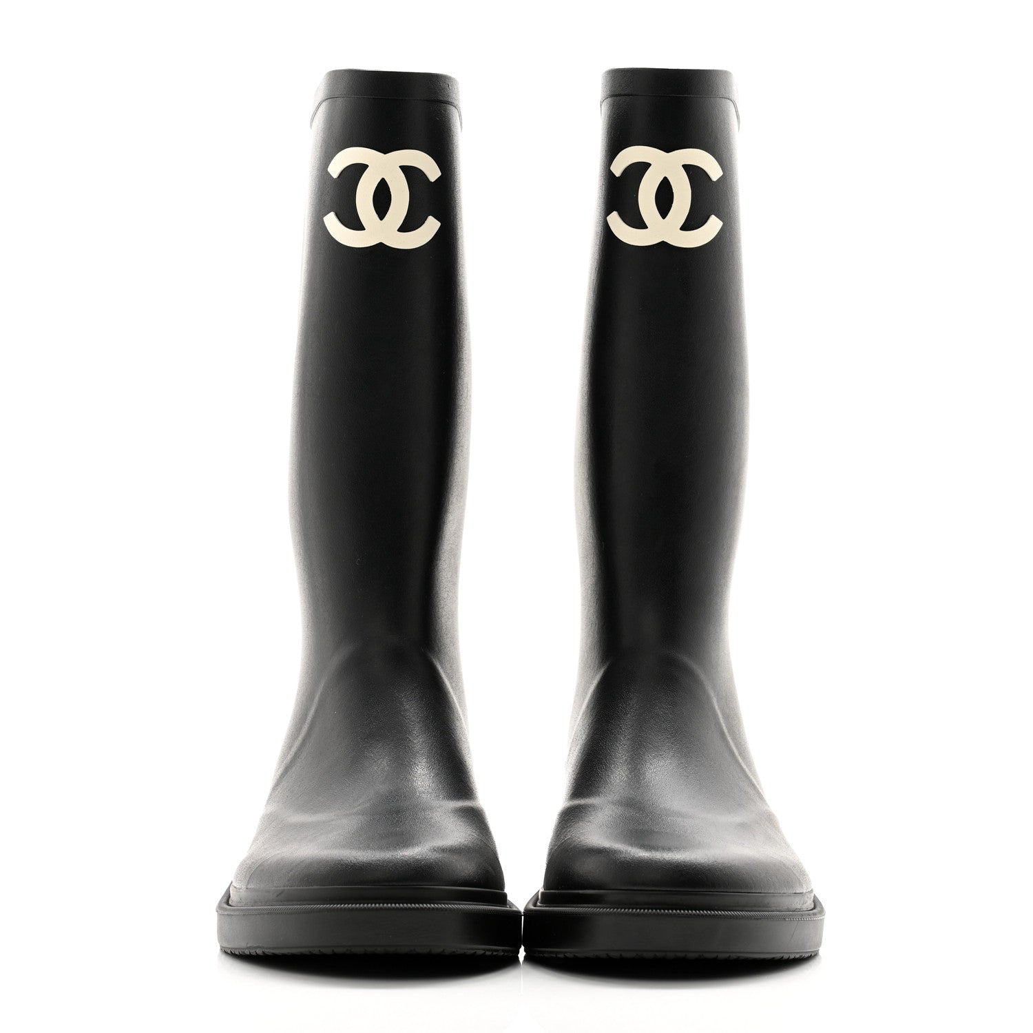 Chanel Caoutchouk CC High Boots 39 Black 2 of 9
