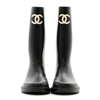 Chanel Caoutchouk CC High Boots 39 Black 2 of 9