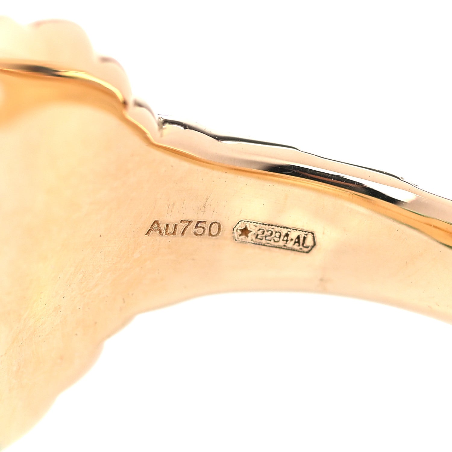Gucci 18K Yellow Gold Diamond Enamel Le Marche Des Merveilles Feline Ring Green 53 6.5 4 of 6