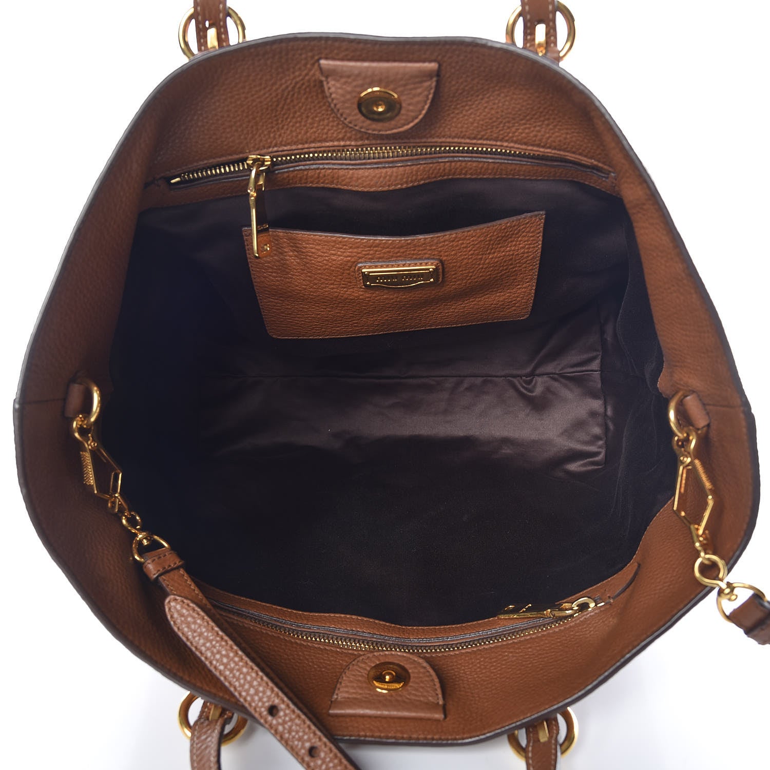 Miu Miu Vitello Daino Tote Cannella 6 of 8