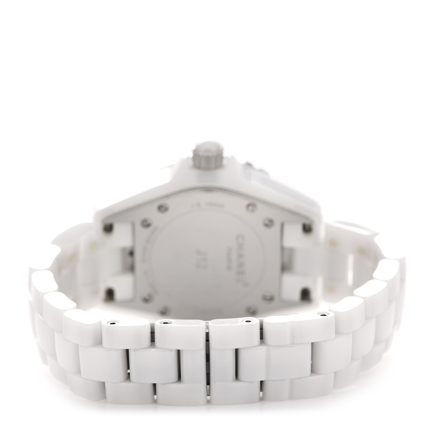 Chanel Stainless Steel Ceramic Diamond 33mm J12 Quartz Watch White 3 of 4