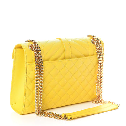 Saint Laurent Grain De Poudre Textured Mixed Matelasse Triquilt Medium Monogram Satchel Mimosa 3 of 10