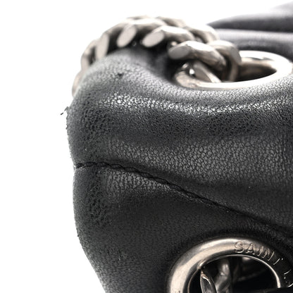Saint Laurent Lambskin Quilted Small Loulou Puffer Monogram Chain Satchel Black 11 of 11