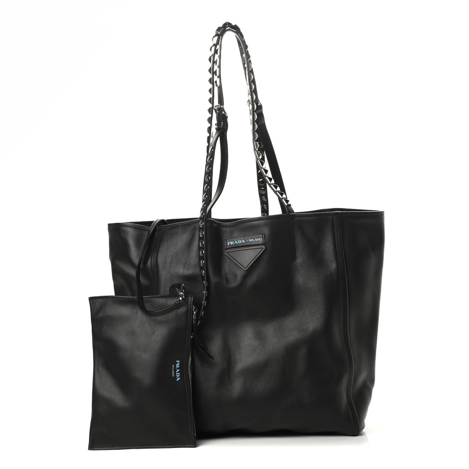 Prada Grace Lux Studded Large Concept Shopper Tote Black 1 of 11