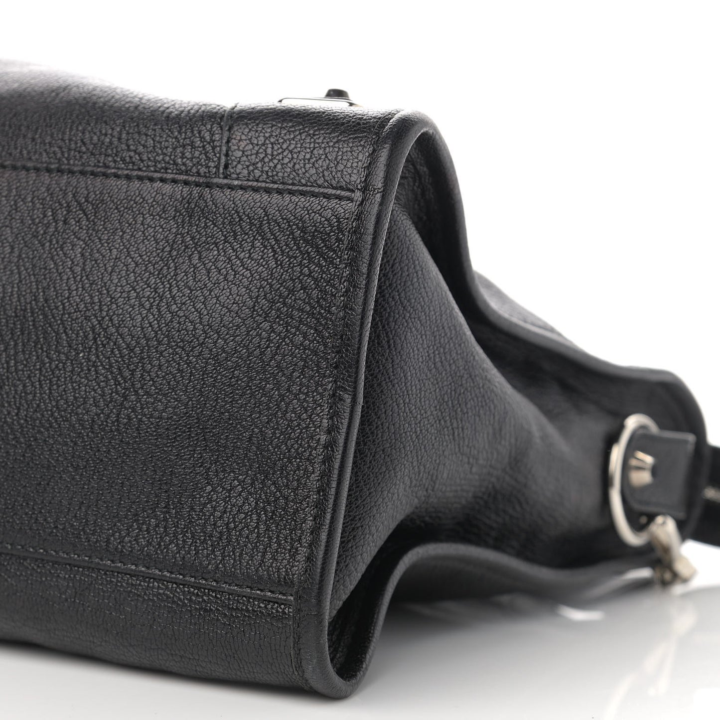 Chevre Silver Metallic Edge Hardware City Black