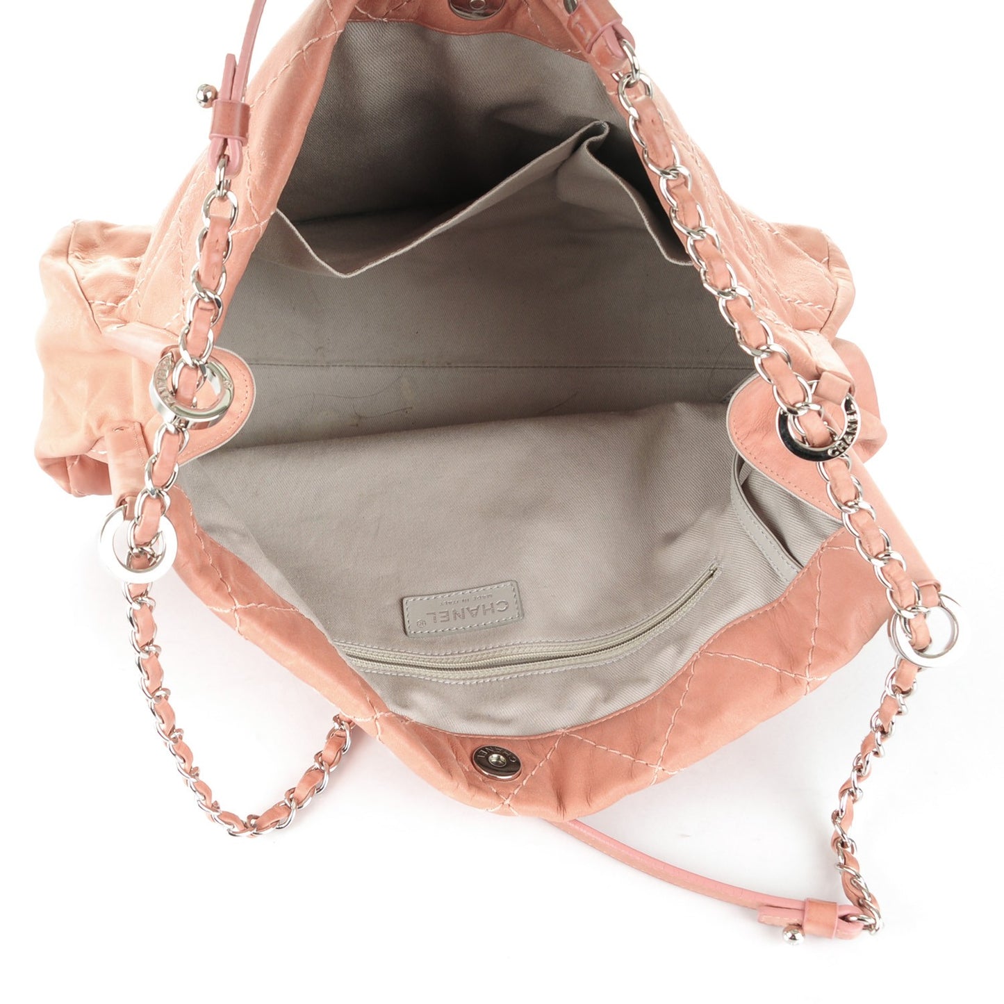 Iridescent Calfskin Small Sea Hit Tote Pink