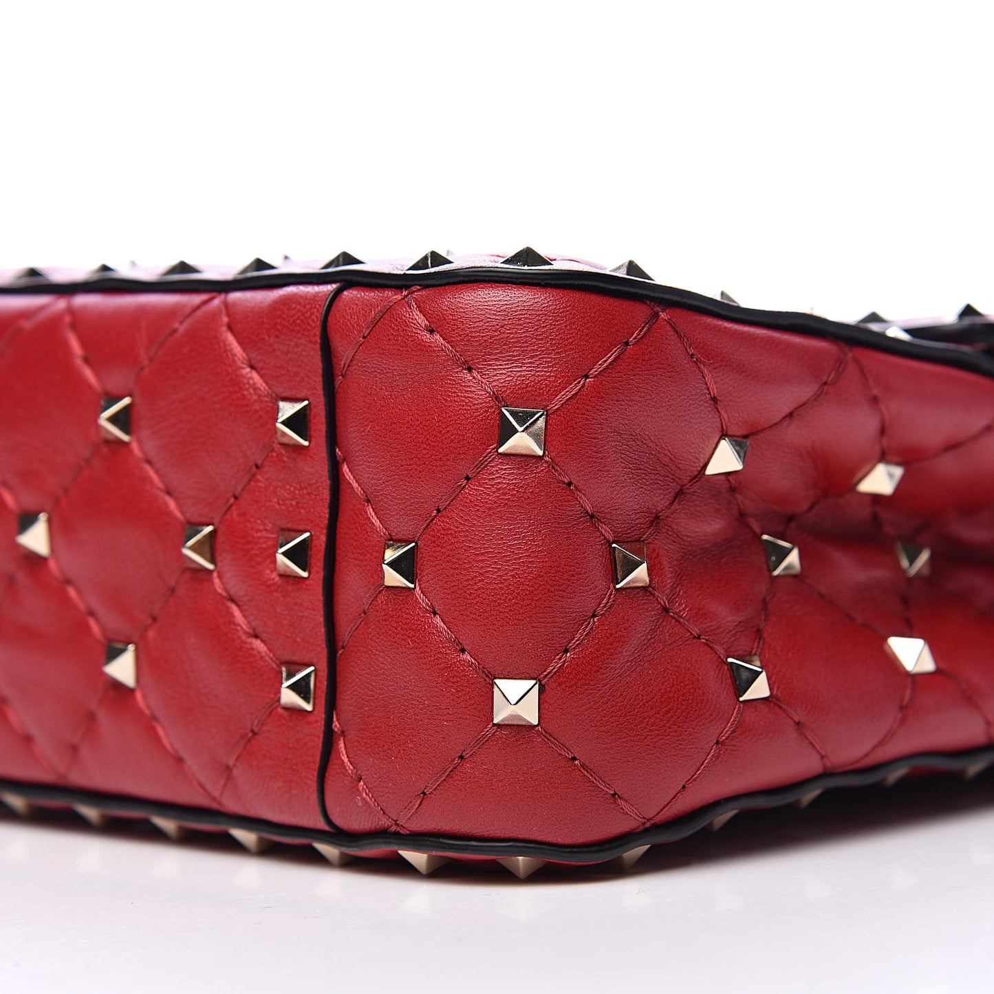 Nappa Medium Rockstud Spike Shoulder Bag Rosso Valentino