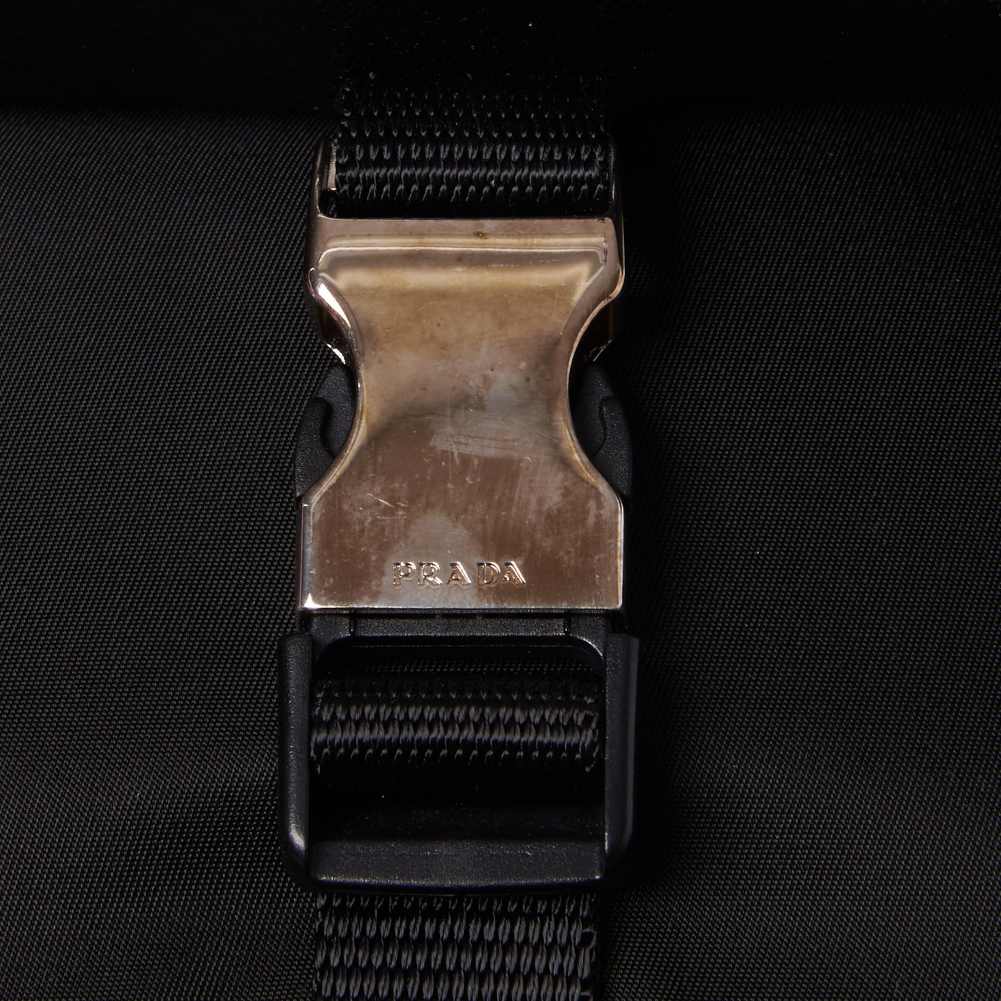 Tessuto Nylon Saffiano Messenger Bag Black