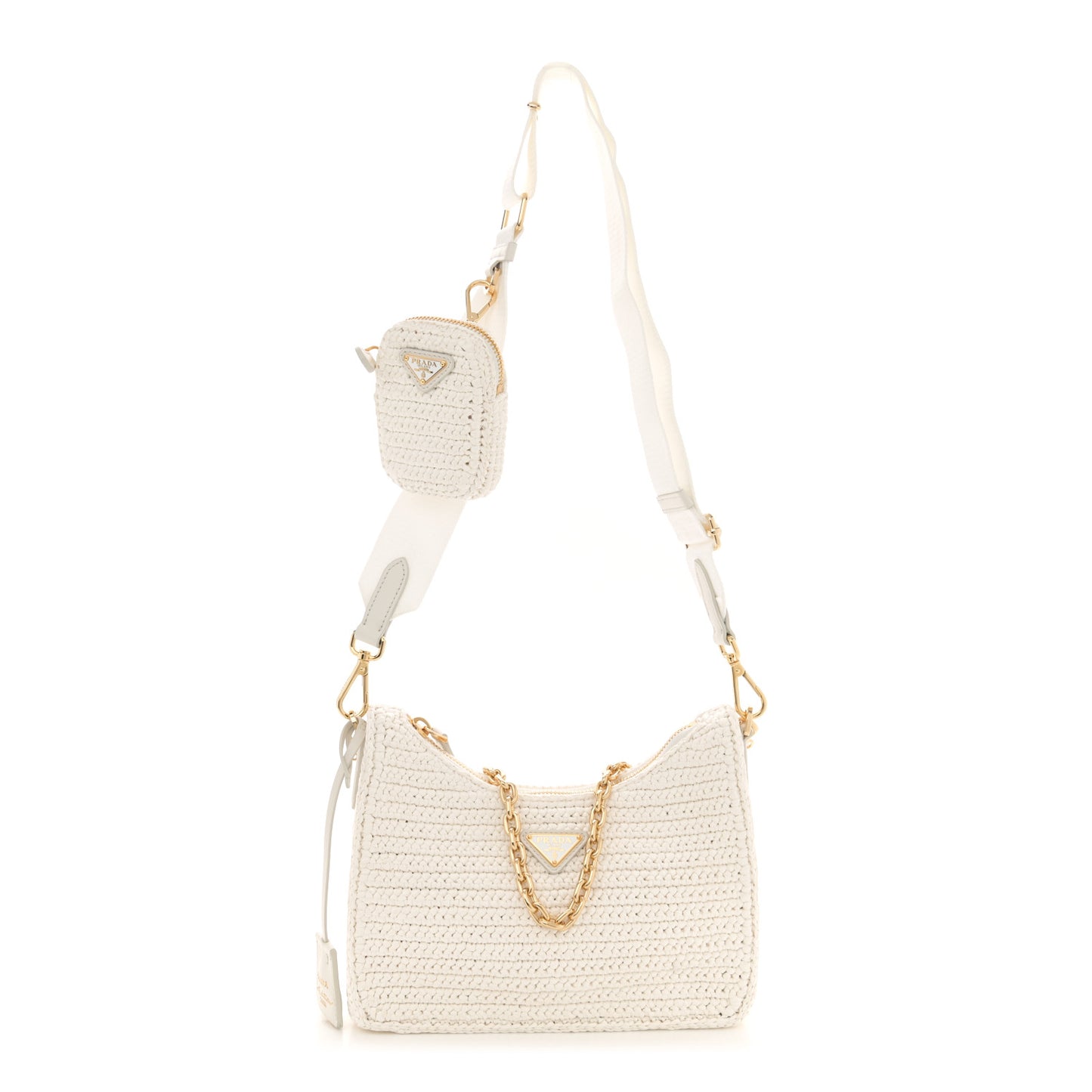 Yarn Raffia Effect Crochet Re-Edition 2005 Shoulder Bag White