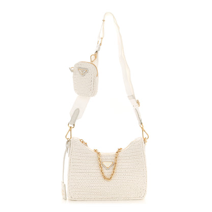 Prada Yarn Raffia Effect Crochet Re-Edition 2005 Shoulder Bag White 1 of 10