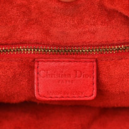 Christian Dior Lambskin Woven Lady Dior Shopping Tote Red 6 of 13