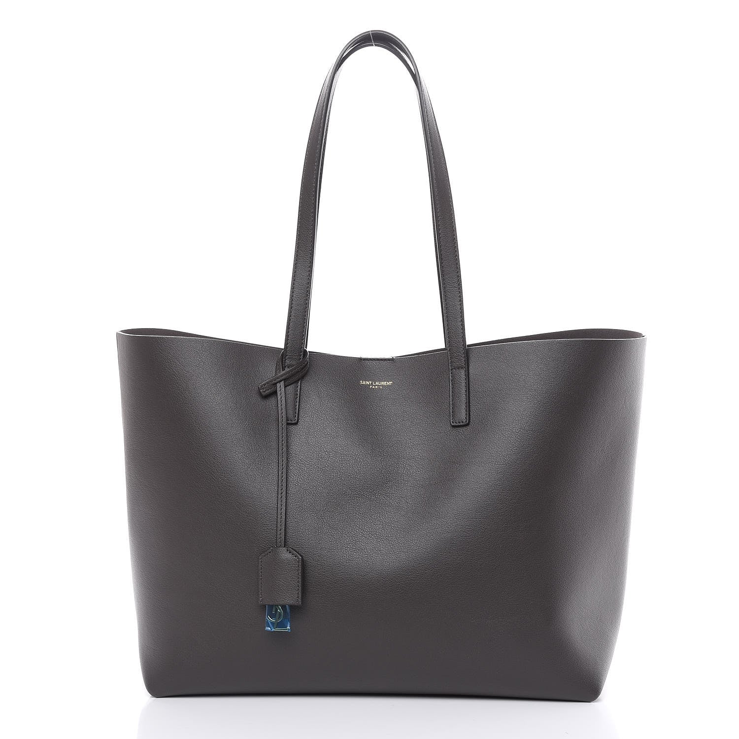 Saint Laurent Calfskin Large Shopping Tote Coal 3 of 12
