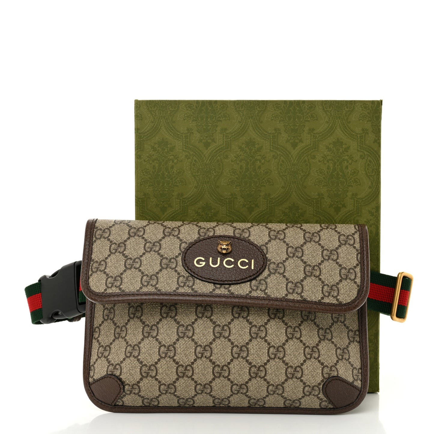 GG Supreme Monogram Neo Vintage Web Belt Bag Brown