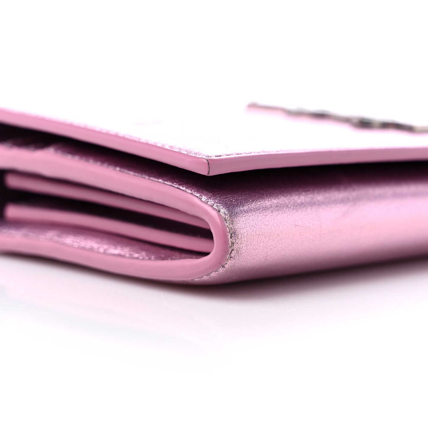 Metallic Calfskin Classic Monogram Cassandre Wallet New Azalea