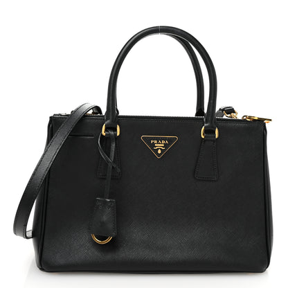 Prada Saffiano Small Galleria Double Zip Tote Black 1 of 11