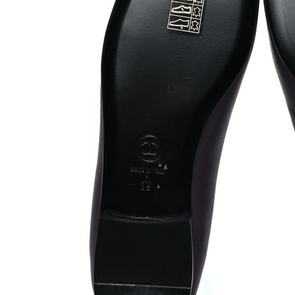 Chanel Lambskin Cap Toe Ballerina Flats 39 Prune 6 of 9