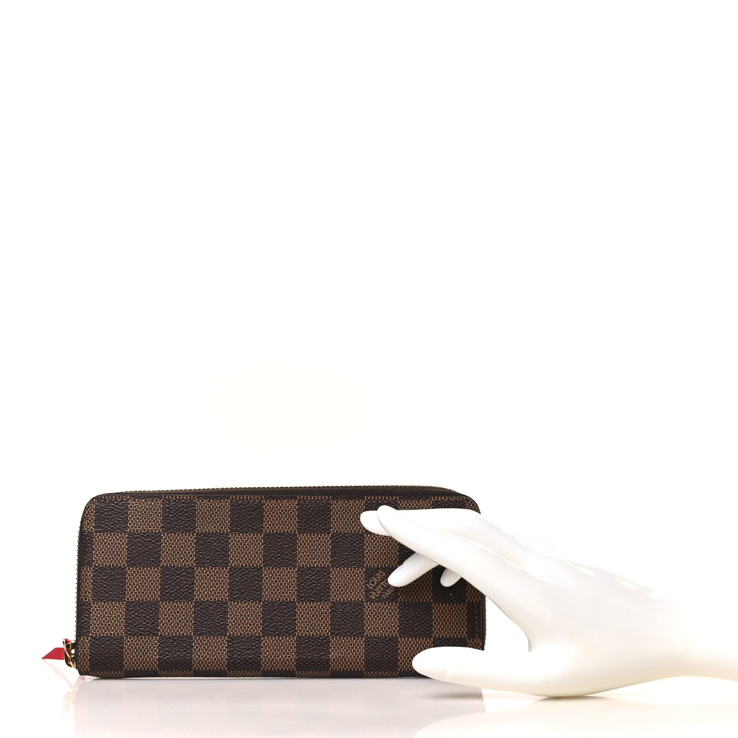 Louis Vuitton Damier Ebene Clemence Wallet Cherry 2 of 7