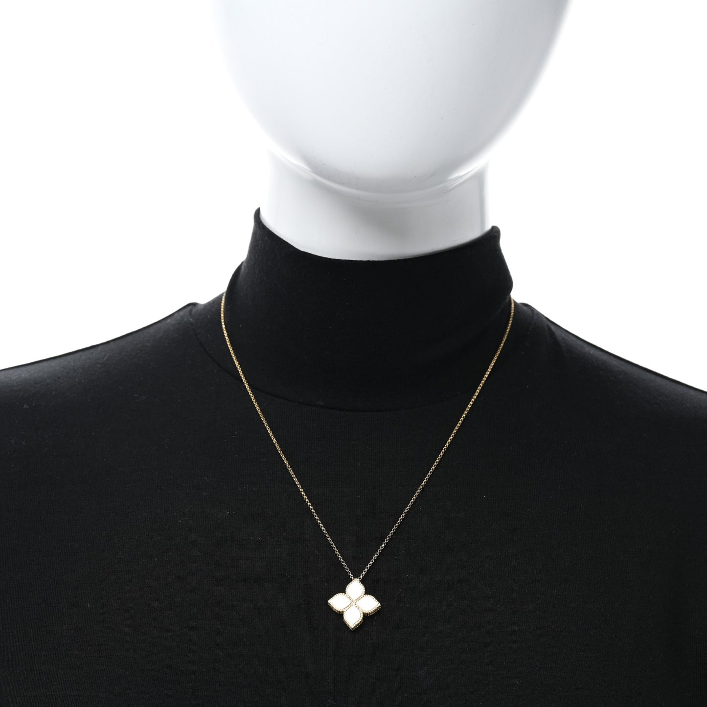 18K Rose Gold Large Princess Flower Pendant Necklace