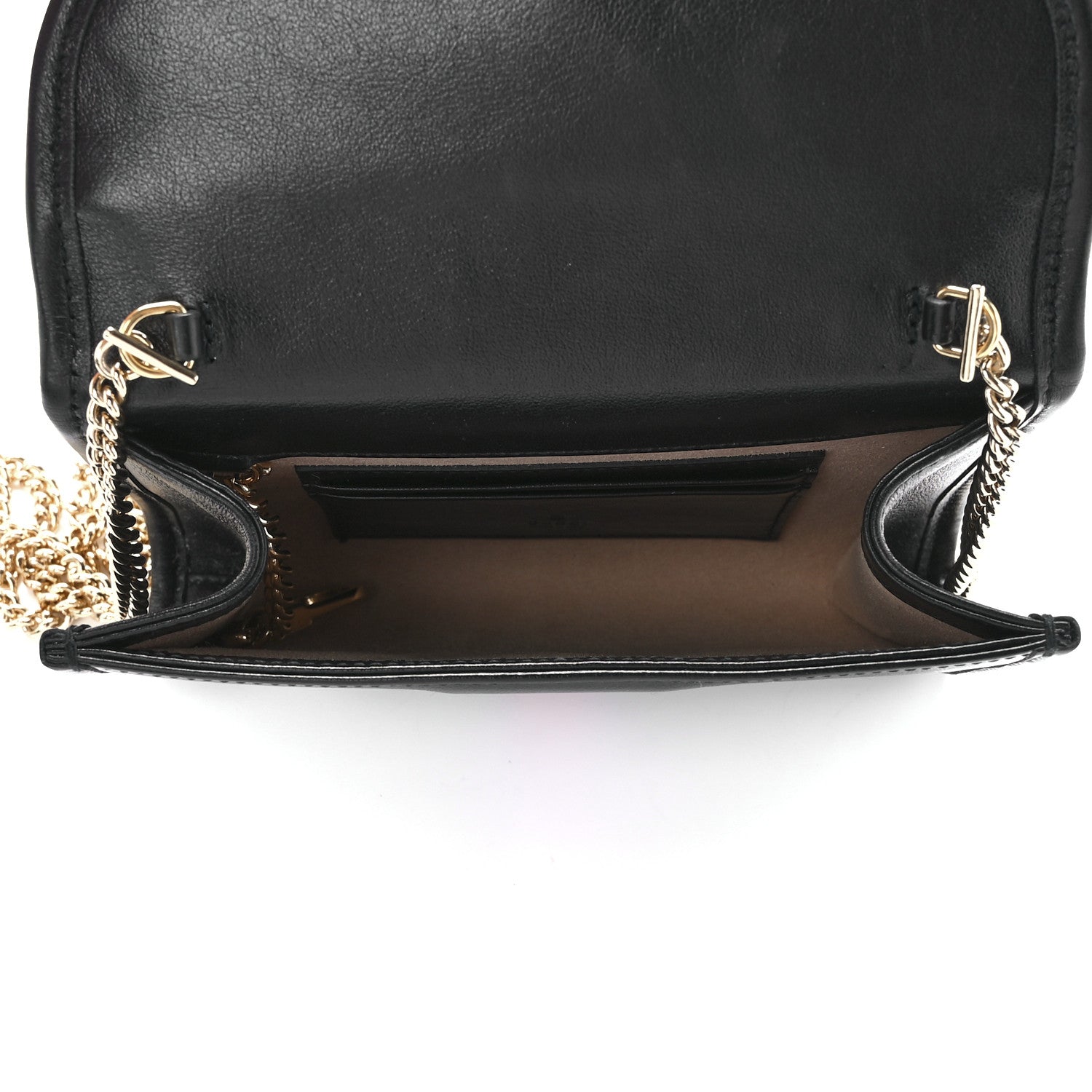 Gucci Textured Calfskin Web Mini Rajah Slim Flap Shoulder Bag Black 5 of 12