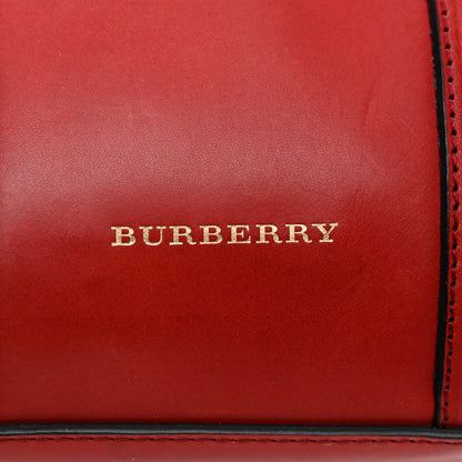 Burberry House Check Bridle Calfskin Small Alchester Bowling Bag Red 8 of 13